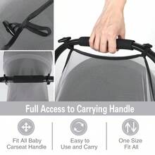 1件裝嬰兒汽車安全座椅蚊帳罩，密網防蚊防塵透氣網罩 - 淺灰色 - 查看 6