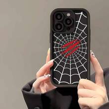 1pc [Pure Android Version] White Spider Web Claw Personalized Spider Scratch Mark European & American Style Minimalist Retro Creative Beast Spider Silk, Matte Black Lens Frame Stepped Design Full Coverage Anti-Drop Soft Shell, [International Version Not Local Version] Compatible With Android/GALAXY/A/S/FE/PLUS/ULTRA/PRO/NOTE/POCO/X/Transsion/HOT/PLAY/SPARK/POP/SMART/RENO/Honor/E/G/Phone Case - Multicolor - View 6