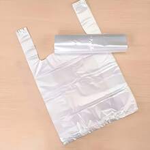 50/100/200pcs White Transparent Plastic T-Shirt Grocery Bags, Plastic Portable Shopping Bags, Multi-Functional Supermarket Shopping Bags, Vest Bags, Takeout Bags, Disposable Bags, Plastic Bags - White - View 2