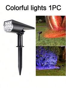 2-In-1 Solar LED Spotlight, Outdoor Super Bright Multi-Color Landscape Light, Suitable For Tree, Yard, Garden, Villa Decoration, Pathway Lighting - Multicolor - View 17