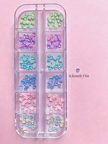 1 hộp 12 món trang trí nail lưới nhỏ phong cách mùa hè màu mocha họa tiết sao biển, charm đính móng Y2K DIY hình sao đính đá, mặt treo nail đính đá, phù hợp trang trí nail hằng ngày và hẹn hò, nhiều màu ngẫu nhiên mix - Nhiều màu - Xem 5