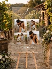Photo Wedding Welcome Sign, Wedding Rehearsal Sign, Modern Wedding Sign, Acrylic Welcome Sign, Wedding Photo Sign, Welcome To Our Wedding - Multicolor - View 4