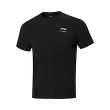 Li-Ning Men's Training Minimalist Logo Crew Neck LN FAST DRY Sweat-Absorbing Durable Quick-Dry Breathable Fitness Short Sleeve T-Shirt ATSW485 - Black - View 1
