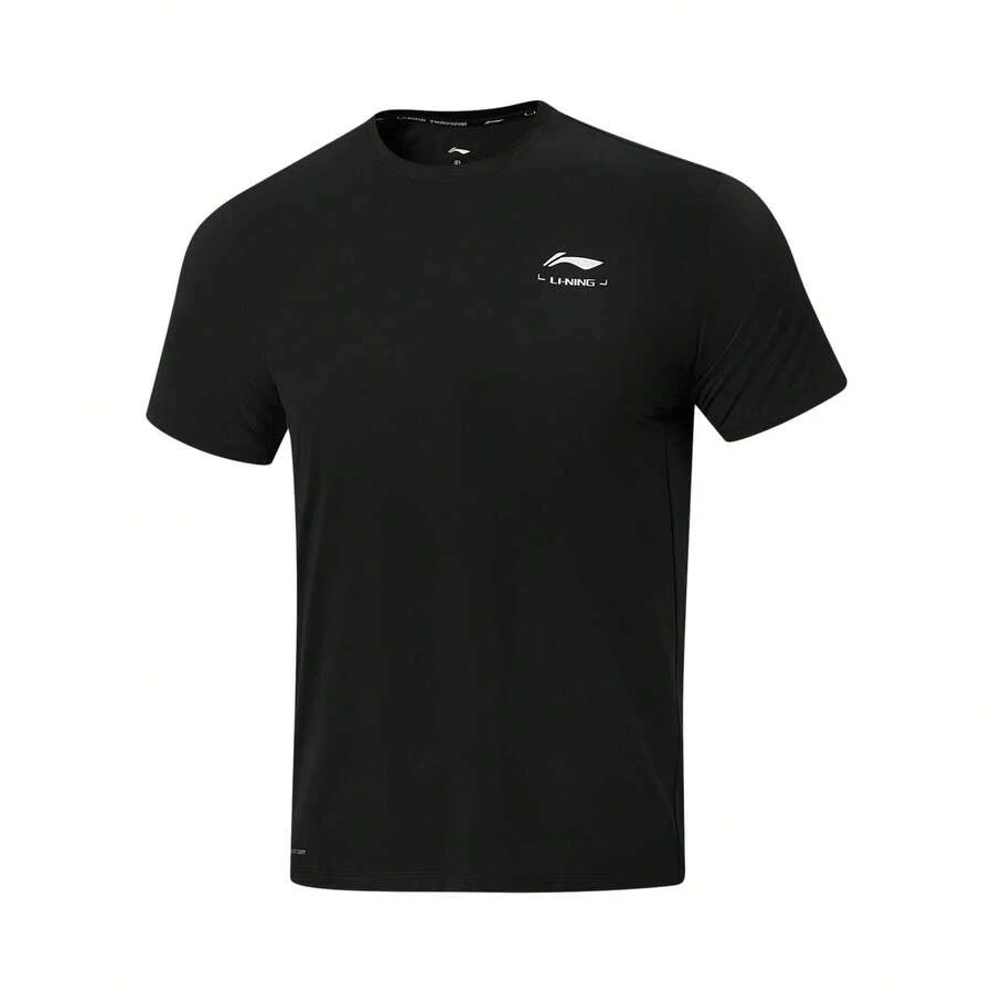 Li-Ning Men's Training Minimalist Logo Crew Neck LN FAST DRY Sweat-Absorbing Durable Quick-Dry Breathable Fitness Short Sleeve T-Shirt ATSW485 - Black - View 1