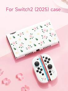 1件裝雛菊花朵與葉子圖案保護殼，相容於Switch2 (2025)/Switch OLED/Switch NS/Switch Lite遊戲主機，附收納袋、卡槽底座，遊戲主機保護殼/保護套，柔軟親膚材質，保護您的設備，送給Switch玩家的完美禮物 - 多色 - 查看 14