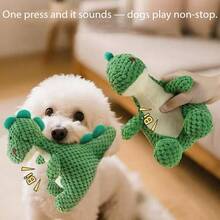 1pc Dinosaur Chew Squeaky Plush Doll, Suitable For Small Dogs, Pugs And Teddy Dogs Pet Companion Interactive Doll - Multicolor - View 1