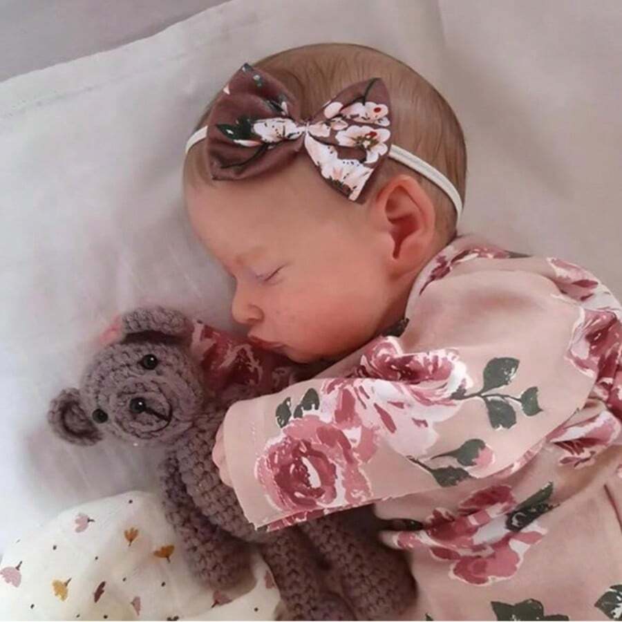 48 Cm Realistic Reborn Doll Girl, Full Body Vinyl Doll, Lifelike Newborn With Light Blonde Hair, Pink Sleeveless Bodysuit, Hand-Painted Eyes, Collector Doll As A Gift For Children And Adult Collectors - Multicolor - View 1