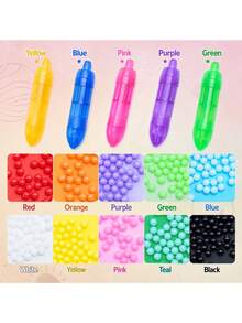 Children's Beaded Set, Bead Pen Art And Mosaic Craft Kit, Focus Game, Handmade Diamond Painting, DIY Craft Kit With Colorful Bead Pens And Fun Templates, Creative Craft Activity For Boys And Girls (Accessory Colors Random) - Multicolor - View 5