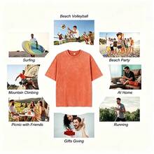 100% Cotton Geographic Inspired Dragonfly Graphic Baby T Shirt For Men And Women |  Exquisite Design |  Loose And Comfortable | Shirts Y2k - 水洗橘色 - 查看 2