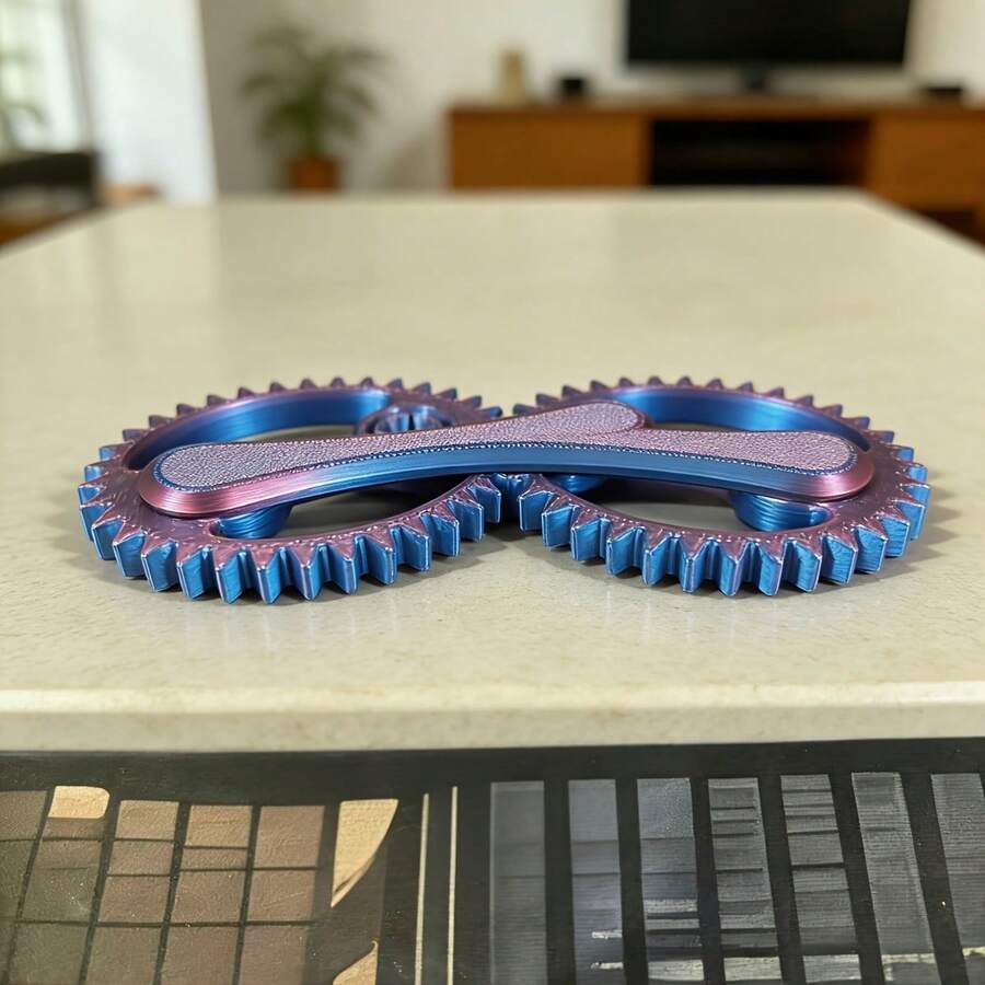 1件 3D列印光滑旋轉紓壓齒輪，小型桌面指尖玩具 - 多色的 - 查看 1