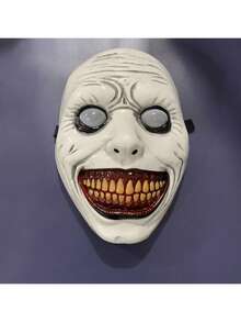 1件萬聖節恐怖面具－微笑小惡魔白色惡魔臉，耐用塑料，適合角色扮演與服裝配件，個性化配件 | 獨特設計 | 紋理飾面 - 彩色 - 查看 7