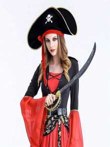 4pcs Pirate Hats Pirate Costume Party Hats Skull Print, Suitable For Costume Party Role Play, Fun Party Supplies, Exquisite Gift - Multicolor - View 7