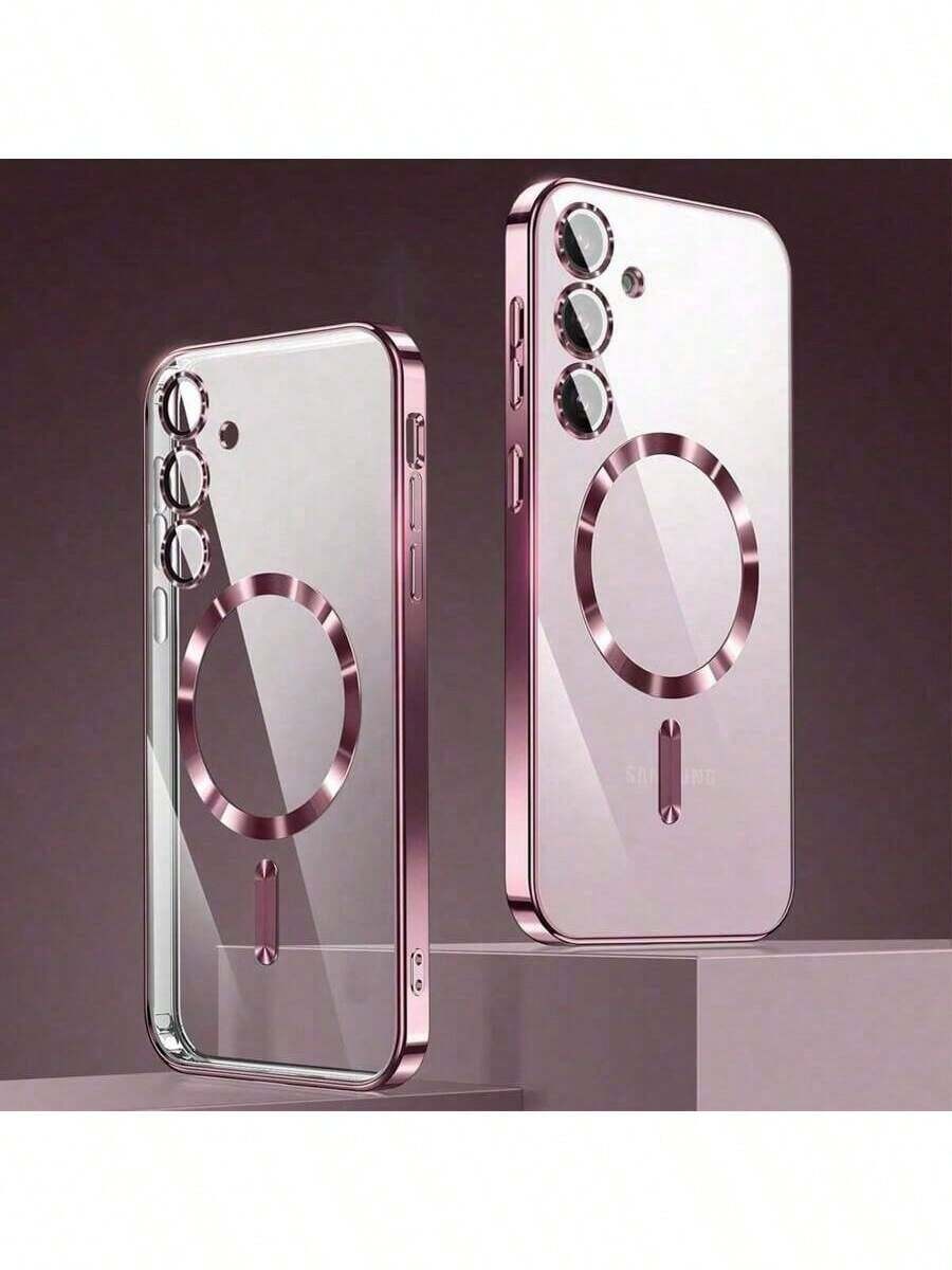 Phone Case Compatible With Samsung S26/S25, S25+, S25 Ultra, S25 Edge, Supports Wireless Charging, Electroplated Edge Shockproof Durable, Provides Full Protection. Also Compatible With S24, S24+, S24 FE, S24 Ultra, S23, S23+, S23 FE, S23 Ultra, S22, S22+, S22 Ultra, A35, A55, A05, A15, A06, A16 And 17, 16.15, 14, 13, 12, 11 Pro Max Plus, 7, 8, SE, 7P, 8P, X, 16e. - Pink - View 1