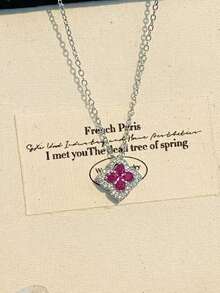 1pc S925 Sterling Silver Delicate Four-Leaf Clover Pendant Collarbone Necklace, Gentle And Flattering Niche Design Pendant Necklace For Women, Versatile Fine Chain For Daily Commute, Fashionable High-End Light Luxury Neck Accessory, Gift For Girlfriend, Best Friend, Anniversary - Four Leaf Clover - View 9