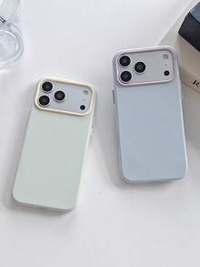 Funda de teléfono minimalista de moda con bloques de color verde menta de gelatina compatible con iPhone 17 Pro Max/17 Pro/17/16 Pro Max/16/16 Pro/15/15 Pro Max/15 Pro/13/14 Pro Max/13 Pro/13 Pro Max/14 Pro, cubierta protectora suave - Verde menta - Ver 4