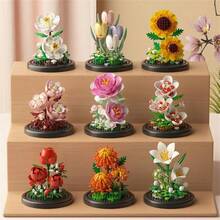 Eternal Flower Bouquet Potted Plant Mini Building Block Model Home Decor Puzzle Children Toy Birthday Christmas Gift - Multicolor - View 1