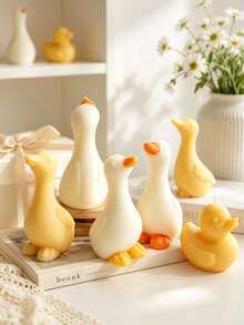 Cute Duck Candle Silicone Mold, Large And Small Sizes Available, Adorable Animal Design 3D Standing Duck Shape Resin Home Desktop Decor, Party Decoration Handmade Plaster Clay Tool, Companion - Duck Mold - View 6