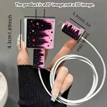 1 Set Funda Protectora para Cable de Datos Apple con Diseño de Labios de Leopardo, Compatible con Cargador Apple 18-20W, Funda Protectora Anti-Rotura y Anti-Rayones - Multicolor - Ver 6