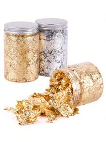 SikeSike Gold Foil Flakes, Resin Gold Foil Flakes, 3g/5g/10g Metal Foil Flakes, Suitable For Nail Art, Painting, Crafts, Epoxy Resin, Jewelry Making, Candle Making, DIY Crafts (Gold And Silver) - Multicolor - View 1