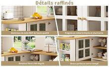 360° Rotating Sideboard, Modern, Multifunctional For Living Room/Dining Room - 白色 - 查看 8