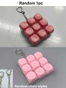 1個多按鍵鍵帽指尖玩具鑰匙圈－4/9個可按按鈕，成人紓壓玩具，DIY鍵盤風格點擊器，專注趣味 - 混色 - 查看 10