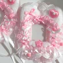1pc Handmade Collectible Card Sleeve, 3-Inch Idol Card Storage Protection Cover, Compatible With Anime Photo, Plush Ear Decor Lace Ribbon Bow Card Holder, Sweet Lolita Card Frame, Peripheral Protective Shell, Collection Photo DIY Storage Display - A - View 10