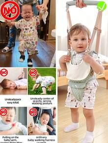 1pc Baby Walking Support Harness, Handheld Infant Walker Safety Strap, Children Walking Training, Suitable For All Seasons, Available In Pink, Green, Purple - Multicolor - View 7