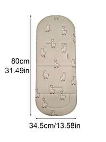 Cute Cartoon Alpaca Animal Seat Cushion, Baby Stroller Seat Pad, Newborn Baby Mat, Stroller Accessories, 5-Point Safety Harness Backrest Cushion, All-Season Use - Multicolor - View 7
