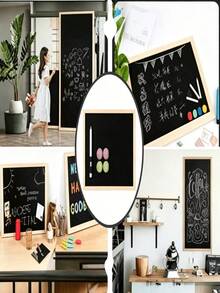 Log Frame Boards, Whiteboard For Writing And Blackboard For Note-Taking, Equipped With Magnetic Thumbtacks, Paintbrushes, Lanyards And Hooks, Available In Two Sizes, Dual-Purpose For Household Message Leaving And Office Display - A - View 8