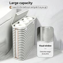Lidded Toilet Paper Storage Box, Tissue Storage Box, Toilet Paper Storage Bucket, Foldable, Gap Storage, Bathroom Decor, Suitable For Home, Bathroom, Laundry Room Organization, Toilet Paper, Dirty Clothes, Underwear, Laundry Pods, Sanitary Pads - A - View 5