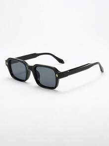 1pc Women's Small Frame High-Quality Versatile Fashion Glasses, Suitable For Daily Wear, Party, Casual Decoration - Black Frame Gray Film - View 2