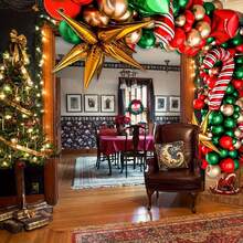 46/85/93pcs Christmas Balloon Arch Set - Red & Green Theme Design, Suitable For Christmas, New Year, Anniversary And Holiday Party Decoration - View 6