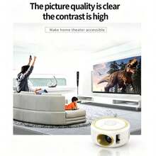 TY20 Mini Projector, 80ANSI Lumens Basic Model, Supports 1080P Video Playback Decoding, Upgrade Your Home Theater Movie Experience, Compatible With HD, USB, AV, Laptop. Holiday Gift - EU C Type Plug(220-240V) - View 5