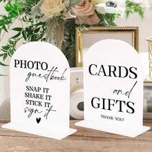 2 White Acrylic Wedding Guest Signs - Photo Guestbook And Welcome Sign With Humorous Design, Featuring "Take A Photo, Shake It, Stick It" Text, Suitable For Weddings, Parties And Events - Arch - View 7