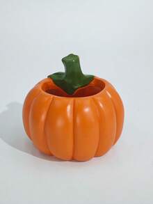1pc Autumn Pumpkin Decorative Vase With Artificial Roses, Daisies, Fern Floral Arrangement And Candle; Harvest Pumpkin Flower Pot Tabletop Centerpiece Decor, Rustic Farmhouse Style Thanksgiving, Halloween Indoor Decoration, Suitable For Dining Table, Fireplace Mantel, Entryway Shelf, Tiered Tray; Holiday Tabletop Decor, Unique Gift For Autumn Lovers, Gardening Enthusiasts, Housewarming, Birthday Gift - Pumpkin Planter - View 7