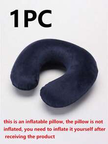 Portable U-Shaped Inflatable Neck Pillow, Comfortable & Soft, Essential Summer Travel Accessory For Airplane, Car, Home Office, Study, And Outdoor Camping - Multicolor - View 13