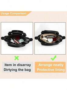 Purse Organizer Insert For Mini Bag, Fit Small Tote Bag Timid Bag Storage & Finishing Inner Bag Liner Handbags Insert Organizer For Le - Multicolor - View 6