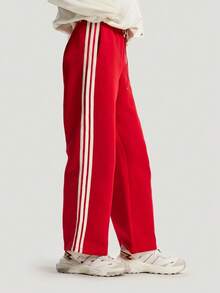Adidas Women's NYR WIDE KN PNT Knit Sports Pants KH2702 - Red - View 2