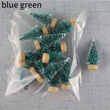 10pcs Mini Christmas Tree Decor, Small Cedar Wood, Artificial Desktop Decoration, New Year Decoration Accessories, Artificial Snow Scene Mini Pine Tree DIY Crafts Dollhouse Decor, Realistic Touch Arrangement - Multicolor - View 14