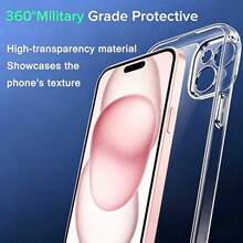 Funda suave transparente de alta transparencia, anti-amarilleo y anti-huellas compatible con iPhone 15 14 13, funda transparente minimalista compatible con iPhone 16 Pro Max 17 Pro Max 12 Mini 11 XS Max XR 7 8 Plus SE2022 - transparente - Ver 6