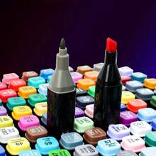 Personalized 48/24 Color Dual-Tip Marker Pen Watercolor Pen Set Professional Anime Painting Design Art Supplies - Sets - View 3