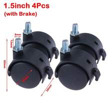 4Pcs 1/1.5inch Swivel Casters With Brake Universal Wheels Multi Purpose For Furniture Office Chair Suitcase Trolley - Multicolor - View 12