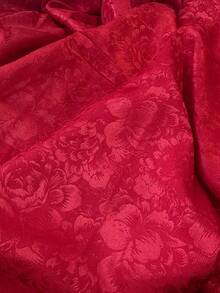Vintage Rose Floral Jacquard Fabric, Deep Red Embossed Floral Pattern Textile, Wrinkle-Resistant Luxury Fabric, Suitable For Dresses, Skirts, Cushions, Curtains, Table Runners, DIY Sewing, Wedding Decoration Fabric - 1 - View 14