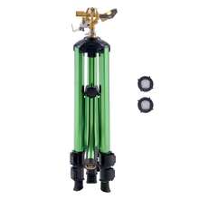 Aspersor de Impacto Sobre Base de Trípode, Aspersores de Trípode de Altura Ajustable con Cabezal de Latón y Conector de 3/4" NH, Aspersor de Riego de Cobertura de Área Grande de 360°, Verde - 3/4" NH - Ver 8