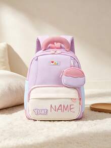 1pc Personalized Back To School Fashionable Cute Backpack With Mini Coin Purse, Zipper Closure Nylon Material, Adjustable Shoulder Strap, Hand-Carry, Suitable For School, Shopping, Daily Outings, Outdoor Trips. Birthday Gift - Multicolor - View 15