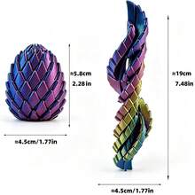 3D列印可變形龍蛋紓壓玩具，可旋轉壓力球，酷炫桌面裝飾，適合青少年與成人的獨特生日禮物，隨機顏色 - 彩色 - 查看 18