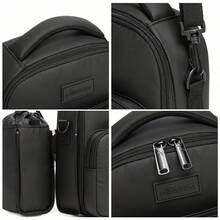2-In-1 Cartoon Insulated Crossbody Bag With Water Bottle Pocket For School & Picnic - Black - View 6
