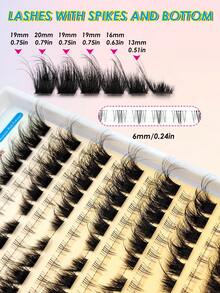Sibeuna 168pcs Cluster False Eyelashes, Mixed Upper And Lower Lashes, C/D Curl, Fluffy And Lightweight, Includes Matching Single Lower Lashes, Voluminous, Suitable For Beginners To Apply, Salon-Style Lash Extensions - C/D MIX - View 2