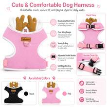 Cute Wing Pet Harness Vest, Adjustable No-Choke Neck, Anti-Escape Dog Walking Chest Harness - Multicolor - View 3