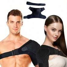 Bantalan Bahu Kompresi Elastis yang Dapat Diatur, Cocok untuk Latihan Kekuatan Kebugaran, Desain Ergonomis Jaring Bernapas, Unisex - Hitam - View 1